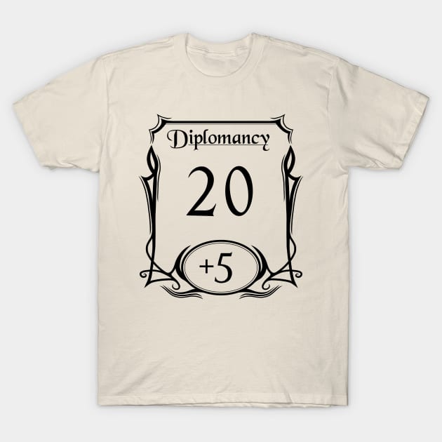 DnD Stat Diplomancy T-Shirt by Vivid Chaos